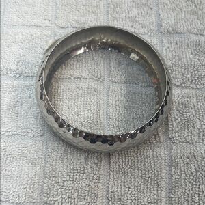 Silver Hammered Bangle Bracelet